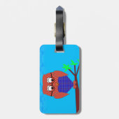 タータンチェックとハートフクロウ ラゲッジタグ (裏面縦)