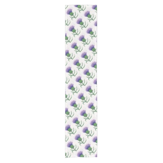 タータンチェックのねじれのアザミ ショートテーブルランナー (正面)