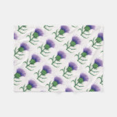 タータンチェックのねじれのアザミ フリースブランケット (正面(横))