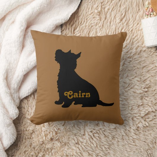 タータンチェックのケアーン・テリアの枕 クッション (ブランケット)