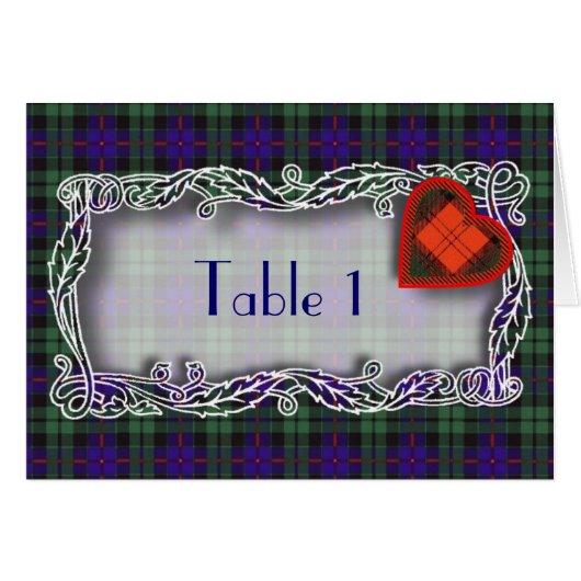 タータンチェックのテーブル数カード- Morrison (正面横)