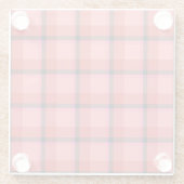 タータンチェックのデザイン ガラスコースター (裏面)