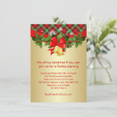 タータンチェックのヒイラギの鐘のクリスマスのパーティの招待状 招待状 (スタンド正面)