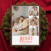 タータンチェックのプリッピーなクリスマスのフォトコラージュ シーズンカード