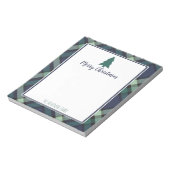 タータンチェックのプレイドクリスマス、海軍とグリーンホリデー ノートパッド (回転)