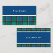 タータンチェックのプレイドパターン伝統的 – 青い緑 名刺 (正面/裏面)