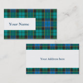 タータンチェックのプレイドパターン伝統的 – 青い緑 名刺 (正面/裏面)