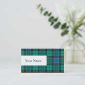 タータンチェックのプレイドパターン伝統的 – 青い緑 名刺 (スタンド正面)