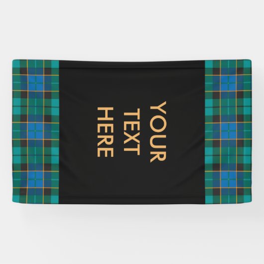 タータンチェックのプレイドパターン伝統的 – 青い緑 横断幕 (横)
