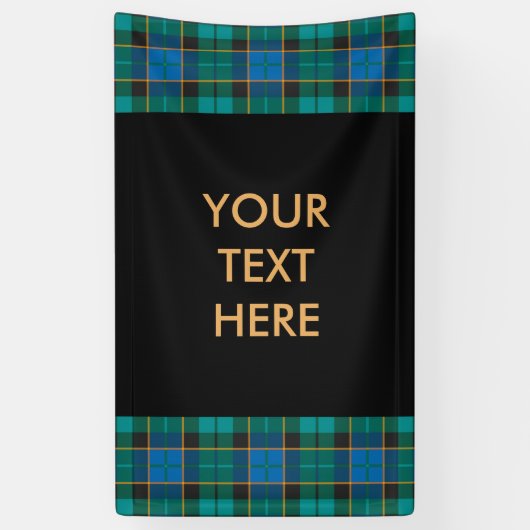 タータンチェックのプレイドパターン伝統的 – 青い緑 横断幕 (縦)