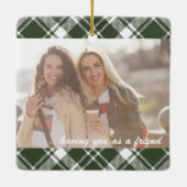 タータンチェックのプレイド幸せは友人としてあなた2 Photo セラミックオーナメント (裏面)