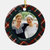 タータンチェックのプレイド幸せは友人としてあなた2 Photo セラミックオーナメント (正面)