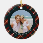 タータンチェックのプレイド幸せは友人としてあなた2 Photo セラミックオーナメント (裏面)