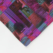 タータンチェックの尻尾 – 紫よくはしゃぐの子猫» フリースブランケット (角)