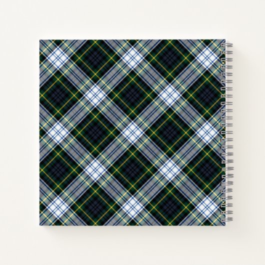 タータンチェックの市松模様にプリ結婚ーのゲストブック ノートブック (裏面)