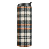 タータンチェックの格子柄の秋黒、橙、青 タンブラー (回転左)
