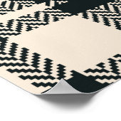 タータンチェックの格子模様の秋の黒、オレンジ、青 ポスター (角)