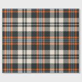 タータンチェックの格子模様の秋の黒、オレンジ、青 ラッピングペーパー (フラット)