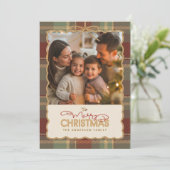 タータンチェックの縁取り クリスマス 写真入りテンプレート ID1141A (スタンド正面)