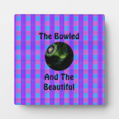 タータンチェックの芝生のボウルは美しいデザインをボウリング。 フォトプラーク (正面)