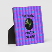 タータンチェックの芝生のボウルは美しいデザインをボウリング。 フォトプラーク (正面)