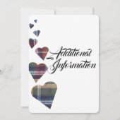 タータンチェックの追加情報カード 招待状 (正面)