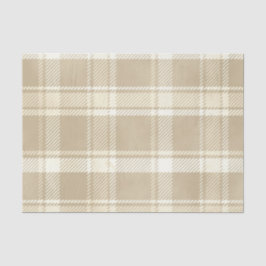 タータンチェックのPlaidベージュ、クリーム、および黄淡い色の色 薄葉紙