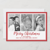 タータンチェックのPlaid数々の写真クリスマスフォトカード シーズンカード (正面)