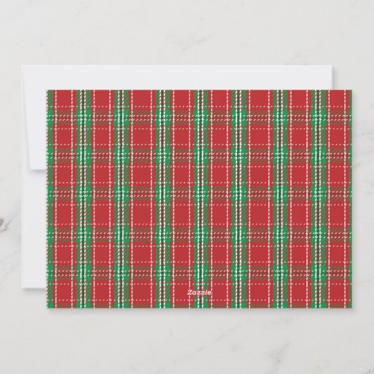タータンチェックのPlaid数々の写真クリスマスフォトカード シーズンカード (裏面)