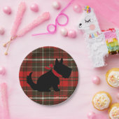 タータンチェックのScotty赤い犬のかわいい伝統的 ペーパープレート (パーティー)