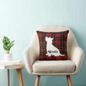 タータンチェックのWestieの枕 クッション (椅子)