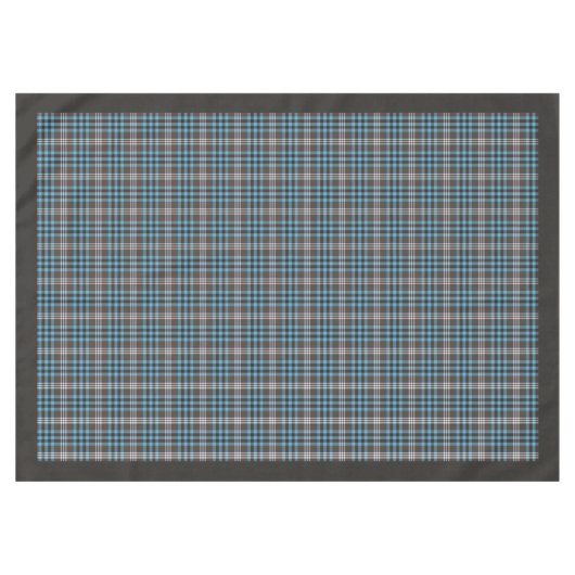 タータンチェックはっきりしたテーブルクロス – 彼の男の洞窟のためのギフト テーブルクロス (正面(横))