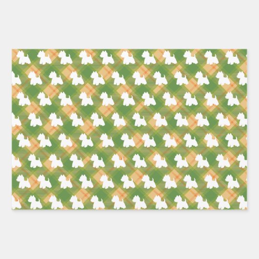 タータンチェックウェスティギフトラッピング紙 ラッピングペーパーシート (正面2)