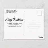 タータンチェックエレガントスタイルメリークリスマスファミリーフォト ポストカード (裏面)