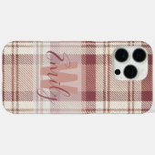 タータンチェックエレガントピンククリームモノグラム Case-Mate iPhoneケース (裏面 (横))