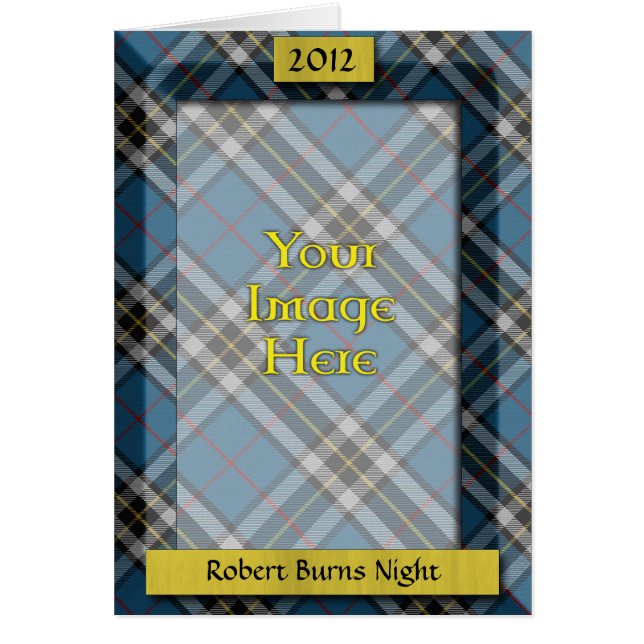 タータンチェックカスタムフォトフレーム – Burns Night Card (正面)