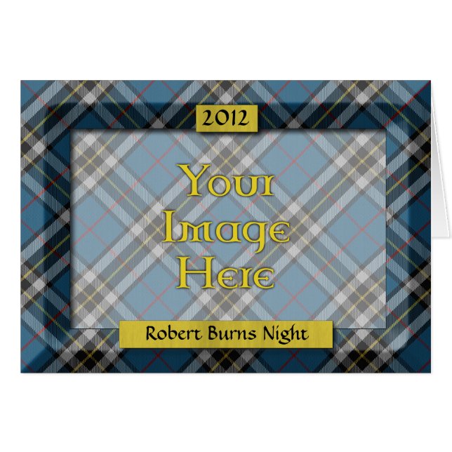 タータンチェックカスタムフォトフレーム – Burns Night Card (正面横)