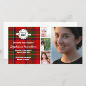 タータンチェックカスタム写真卒業 案内状 (正面/裏面)