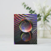 タータンチェックガラスボール ポストカード (スタンド正面)