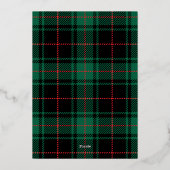 タータンチェッククラシックジョイホリデーフォトカードフォイル 箔シーズンカード (裏面)