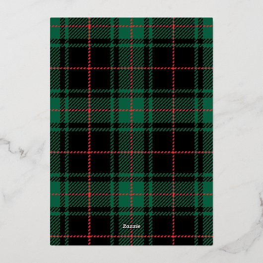 タータンチェッククラシックジョイホリデーフォトカードフォイル 箔シーズンカード (裏面)