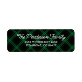 タータンチェッククラシックブルーグリーンプレイド差出人住所 ラベル (正面)