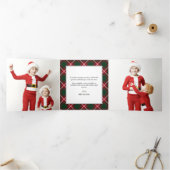 タータンチェッククラシックプレイドクリスマストリフォートカード 三つ折りクリスマスカード (内部)