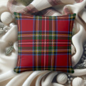 タータンチェッククラシックプレイドレッドグリーンnブルーコテージコア クッション
