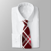 タータンチェッククラシックプレイドレッドブラックモノグラムカスタム ネクタイ (タイ)