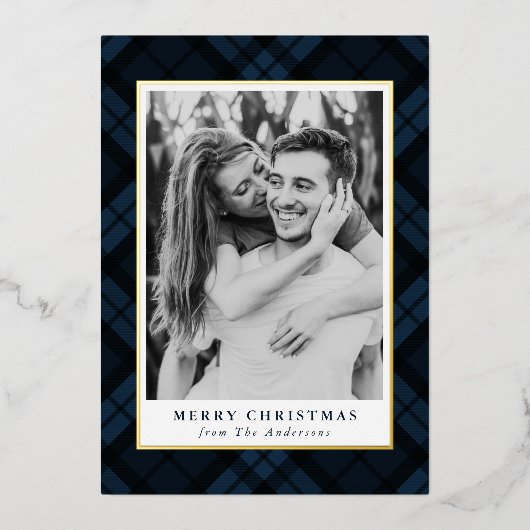 タータンチェッククラシック写真 箔シーズンカード (正面)