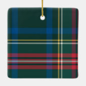 タータンチェッククラシック格子模様クリスマスフォトセラミックオルナ セラミックオーナメント (裏面)