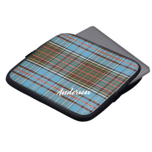 タータンチェッククランアンダーソンPLAIDライトブルーチェックカスタム ラップトップスリーブ