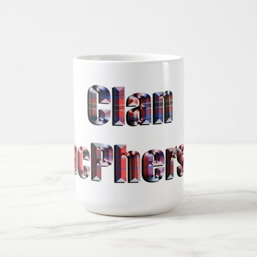 タータンチェッククランマクファーソン名 コーヒーマグカップ (中央)