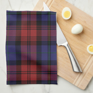 タータンチェッククランMacLachlan Plaidパープルブラックチェック キッチンタオル